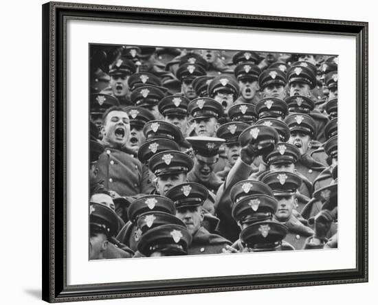 West Point Cadets Cheering During Army vs. Notre Dame Game-Francis Miller-Framed Photographic Print