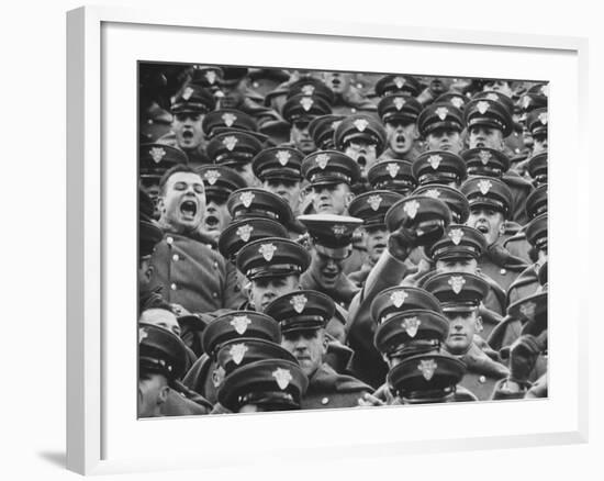 West Point Cadets Cheering During Army vs. Notre Dame Game-Francis Miller-Framed Photographic Print