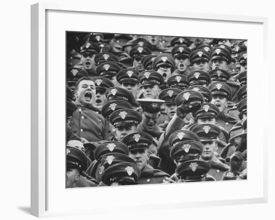 West Point Cadets Cheering During Army vs. Notre Dame Game-Francis Miller-Framed Photographic Print