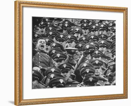 West Point Cadets Cheering During Army vs. Notre Dame Game-Francis Miller-Framed Photographic Print