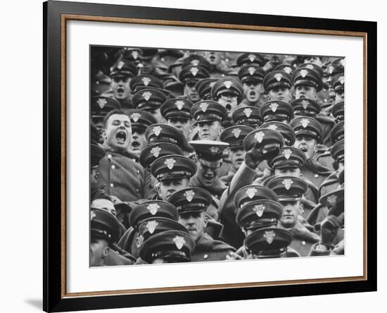 West Point Cadets Cheering During Army vs. Notre Dame Game-Francis Miller-Framed Photographic Print