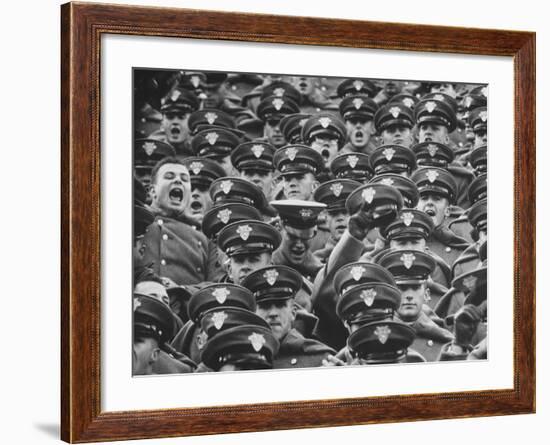 West Point Cadets Cheering During Army vs. Notre Dame Game-Francis Miller-Framed Photographic Print
