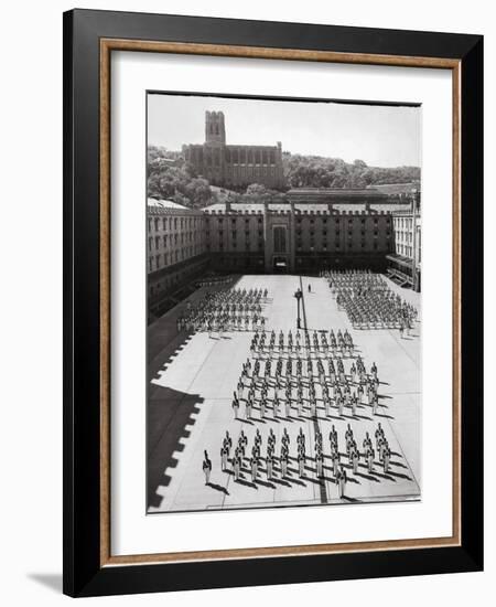 West Point Cadets Standing at Parade Rest in Courtyard of the West Point Military Academy-Alfred Eisenstaedt-Framed Photographic Print