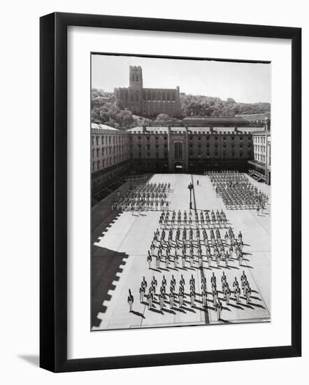 West Point Cadets Standing at Parade Rest in Courtyard of the West Point Military Academy-Alfred Eisenstaedt-Framed Photographic Print