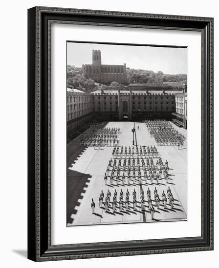 West Point Cadets Standing at Parade Rest in Courtyard of the West Point Military Academy-Alfred Eisenstaedt-Framed Photographic Print