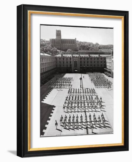 West Point Cadets Standing at Parade Rest in Courtyard of the West Point Military Academy-Alfred Eisenstaedt-Framed Photographic Print