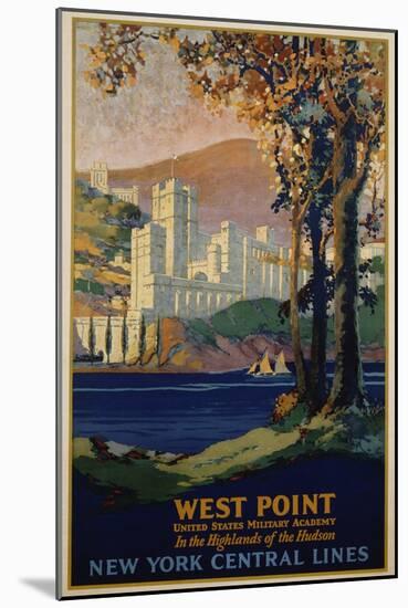 West Point - New York Central Lines Travel Poster-Frank Hazell-Mounted Giclee Print