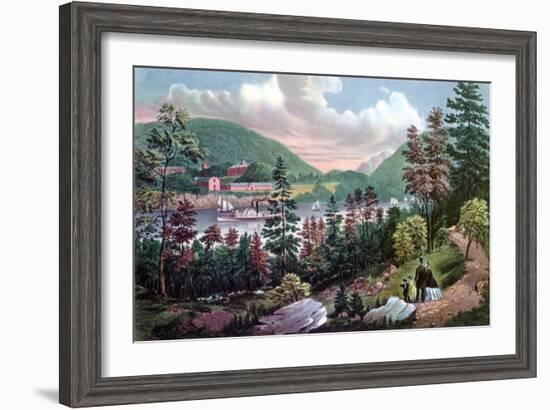 West Point, Us Military Academy, from the Opposite Shore, 1862-Currier & Ives-Framed Giclee Print