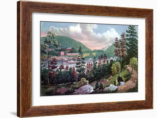 West Point, Us Military Academy, from the Opposite Shore, 1862-Currier & Ives-Framed Giclee Print