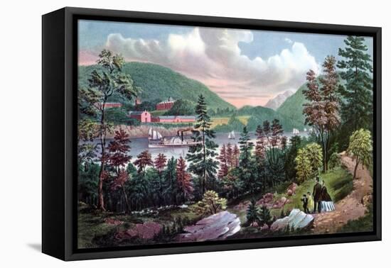 West Point, Us Military Academy, from the Opposite Shore, 1862-Currier & Ives-Framed Premier Image Canvas