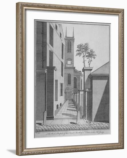 West Prospect of the Church of St Olave Jewry from Ironmonger Lane, City of London, 1750-Benjamin Cole-Framed Giclee Print