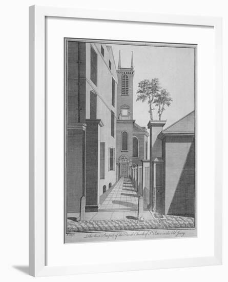 West Prospect of the Church of St Olave Jewry from Ironmonger Lane, City of London, 1750-Benjamin Cole-Framed Giclee Print