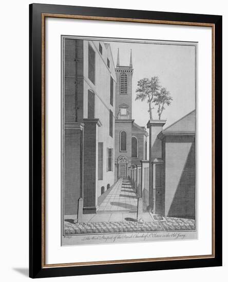 West Prospect of the Church of St Olave Jewry from Ironmonger Lane, City of London, 1750-Benjamin Cole-Framed Giclee Print