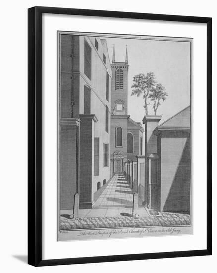 West Prospect of the Church of St Olave Jewry from Ironmonger Lane, City of London, 1750-Benjamin Cole-Framed Giclee Print