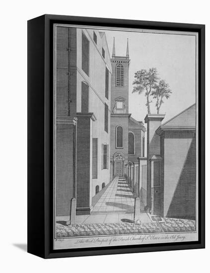 West Prospect of the Church of St Olave Jewry from Ironmonger Lane, City of London, 1750-Benjamin Cole-Framed Premier Image Canvas