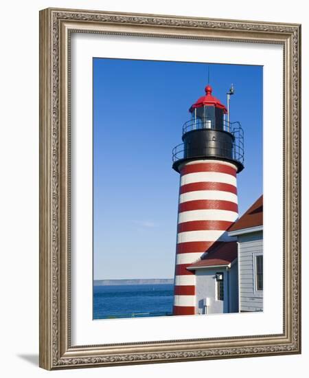 West Quoddy Head Light at Quoddy Head State Park in Lubec, Maine, Easternmost Point of Usa-Jerry & Marcy Monkman-Framed Photographic Print