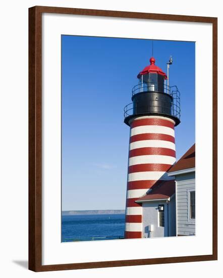 West Quoddy Head Light at Quoddy Head State Park in Lubec, Maine, Easternmost Point of Usa-Jerry & Marcy Monkman-Framed Photographic Print