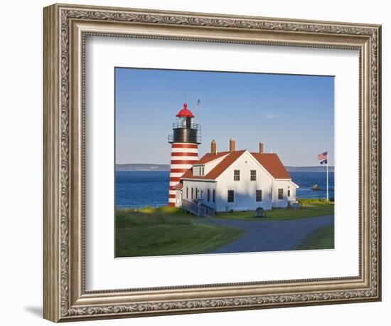 West Quoddy Head Light at Quoddy Head State Park in Lubec, Maine, Easternmost Point of Usa-Jerry & Marcy Monkman-Framed Photographic Print