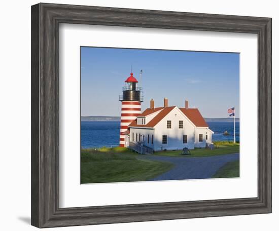 West Quoddy Head Light at Quoddy Head State Park in Lubec, Maine, Easternmost Point of Usa-Jerry & Marcy Monkman-Framed Photographic Print