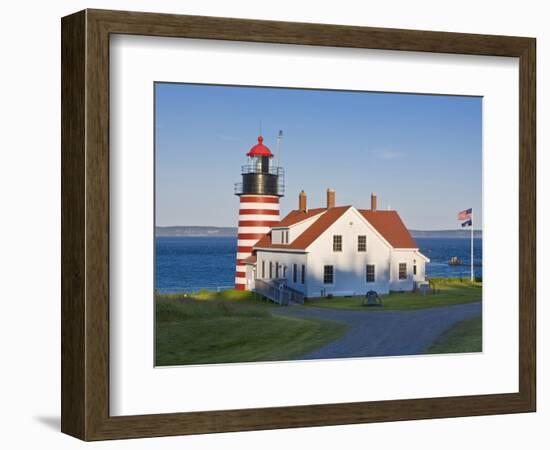 West Quoddy Head Light at Quoddy Head State Park in Lubec, Maine, Easternmost Point of Usa-Jerry & Marcy Monkman-Framed Photographic Print