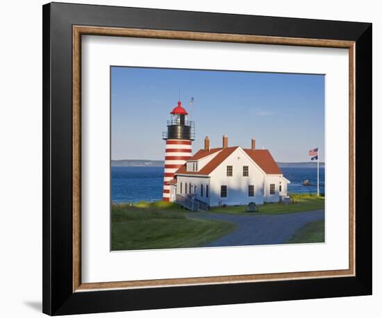 West Quoddy Head Light at Quoddy Head State Park in Lubec, Maine, Easternmost Point of Usa-Jerry & Marcy Monkman-Framed Photographic Print