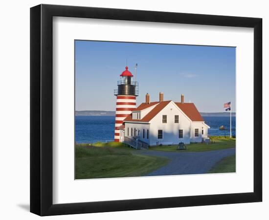 West Quoddy Head Light at Quoddy Head State Park in Lubec, Maine, Easternmost Point of Usa-Jerry & Marcy Monkman-Framed Photographic Print