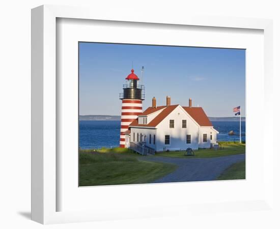 West Quoddy Head Light at Quoddy Head State Park in Lubec, Maine, Easternmost Point of Usa-Jerry & Marcy Monkman-Framed Photographic Print