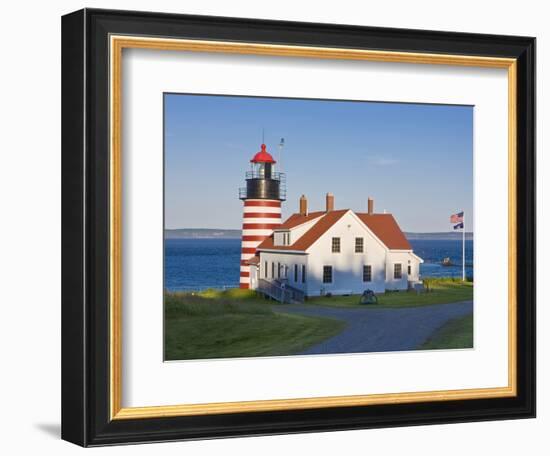 West Quoddy Head Light at Quoddy Head State Park in Lubec, Maine, Easternmost Point of Usa-Jerry & Marcy Monkman-Framed Photographic Print