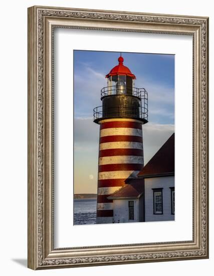 West Quoddy Head Lighthouse is easternmost point in USA near Lubec, Maine, USA-Chuck Haney-Framed Photographic Print