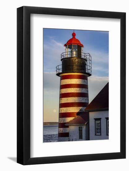 West Quoddy Head Lighthouse is easternmost point in USA near Lubec, Maine, USA-Chuck Haney-Framed Photographic Print