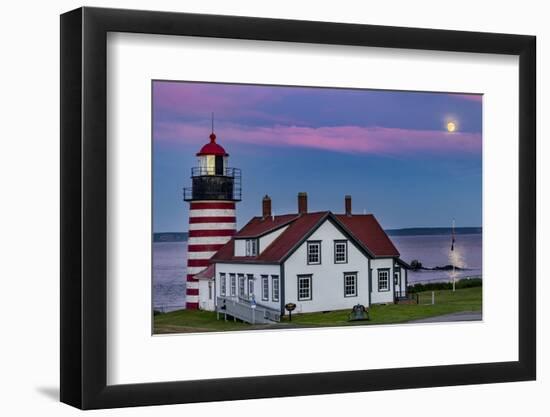 West Quoddy Head Lighthouse is the easternmost point in USA near Lubec, Maine, USA-Chuck Haney-Framed Photographic Print