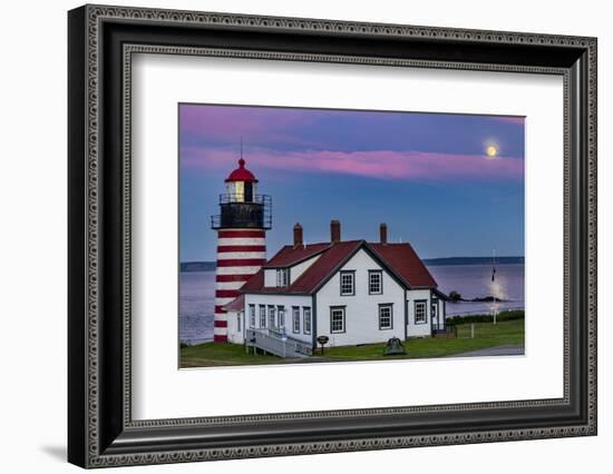 West Quoddy Head Lighthouse is the easternmost point in USA near Lubec, Maine, USA-Chuck Haney-Framed Photographic Print