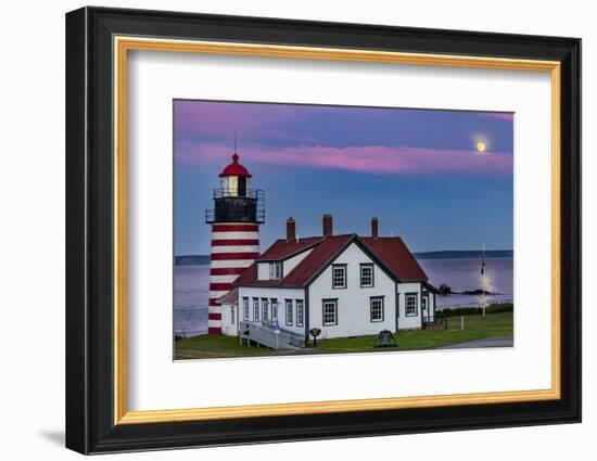 West Quoddy Head Lighthouse is the easternmost point in USA near Lubec, Maine, USA-Chuck Haney-Framed Photographic Print