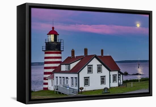 West Quoddy Head Lighthouse is the easternmost point in USA near Lubec, Maine, USA-Chuck Haney-Framed Premier Image Canvas