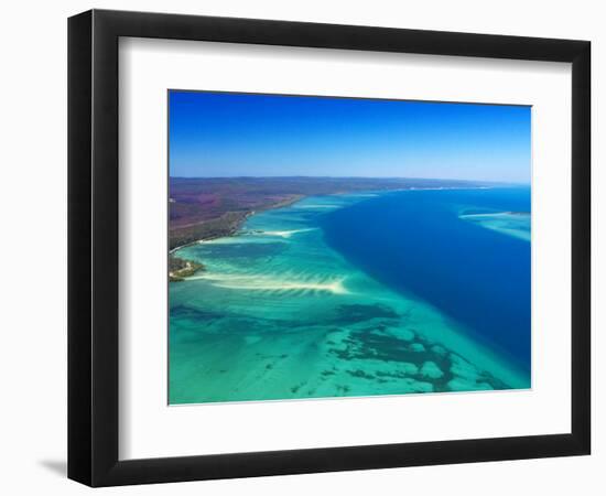 West side of Fraser Island and Great Sandy Straits, Queensland, Australia-David Wall-Framed Photographic Print