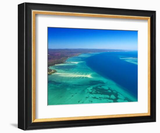 West side of Fraser Island and Great Sandy Straits, Queensland, Australia-David Wall-Framed Photographic Print