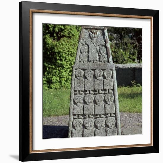 West side of the base of the Moone cross, 7th century. Artist: Unknown-Unknown-Framed Giclee Print