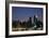 West-side Skyline at Night NYC-null-Framed Photo