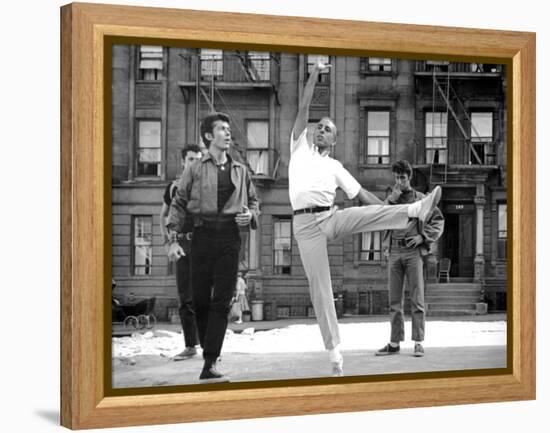 West Side Story, George Chakiris Gets Some Dancing Moves from Co-Director, Jerome Robbins, 1961-null-Framed Stretched Canvas