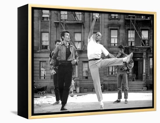 West Side Story, George Chakiris Gets Some Dancing Moves from Co-Director, Jerome Robbins, 1961-null-Framed Stretched Canvas