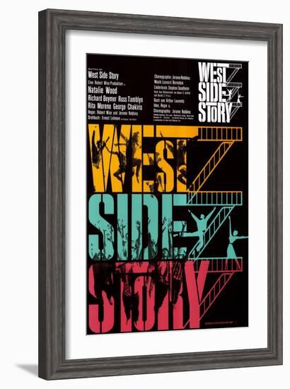 West Side Story, German Movie Poster, 1961-null-Framed Art Print