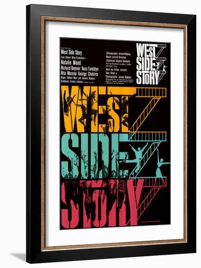 West Side Story, German Movie Poster, 1961-null-Framed Art Print