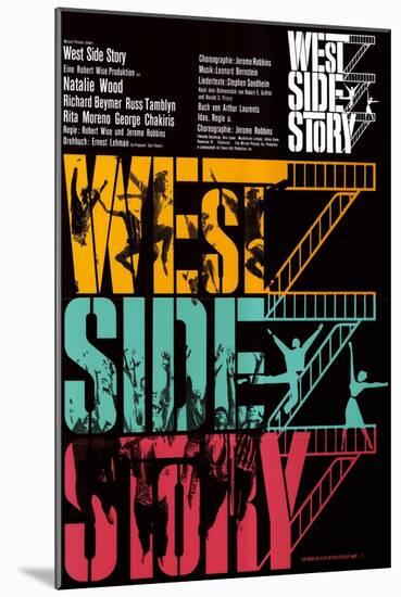 West Side Story, German Movie Poster, 1961-null-Mounted Art Print