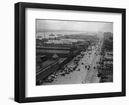 West Street with Piers and Warehouses, New York-null-Framed Photographic Print