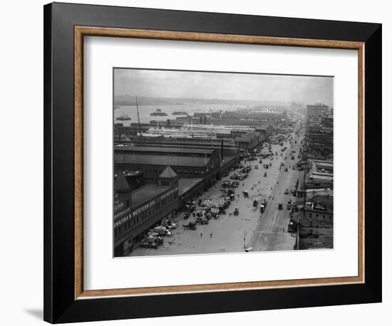 West Street with Piers and Warehouses, New York-null-Framed Photographic Print