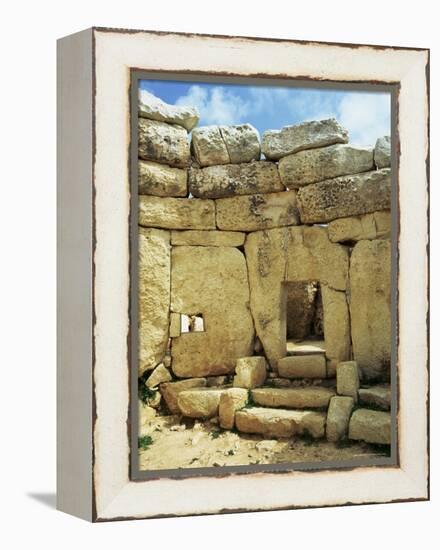 West Temple with Window Stone, Megalithic Temple Dating from Around 3000 Bc, Mnajdra, Malta-Sheila Terry-Framed Premier Image Canvas