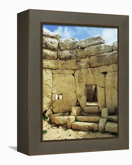 West Temple with Window Stone, Megalithic Temple Dating from Around 3000 Bc, Mnajdra, Malta-Sheila Terry-Framed Premier Image Canvas