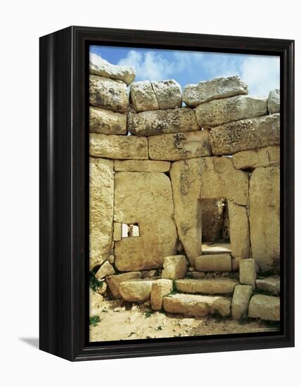 West Temple with Window Stone, Megalithic Temple Dating from Around 3000 Bc, Mnajdra, Malta-Sheila Terry-Framed Premier Image Canvas