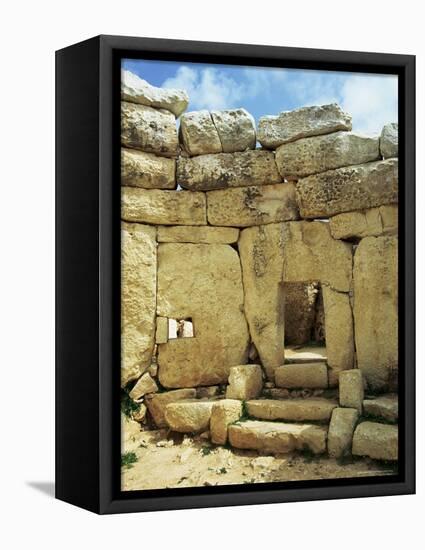 West Temple with Window Stone, Megalithic Temple Dating from Around 3000 Bc, Mnajdra, Malta-Sheila Terry-Framed Premier Image Canvas