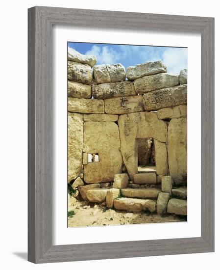 West Temple with Window Stone, Megalithic Temple Dating from Around 3000 Bc, Mnajdra, Malta-Sheila Terry-Framed Photographic Print